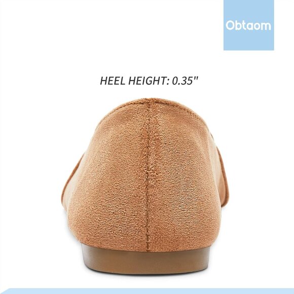 Chic Pointy Toe Loafer Flats - Comfortable Faux Suede Dress Shoes in Size 9 - Picture 5 of 7